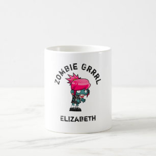 Caneca De Café Grrrl Zombie do Pedacinho