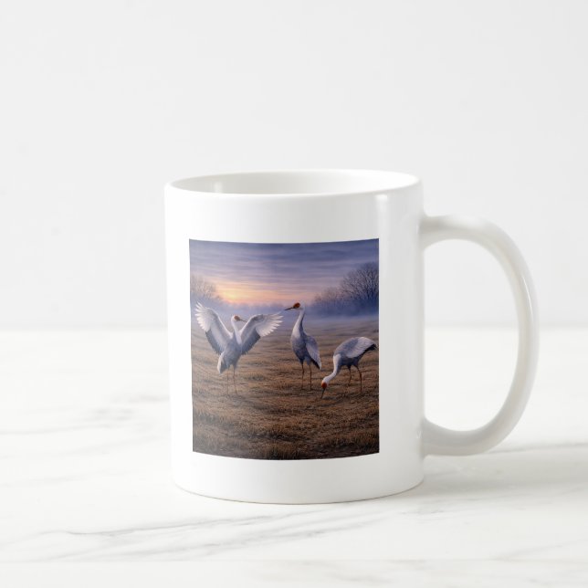 Caneca De Café Gruas-encapuzadas no Inverno (Direita)