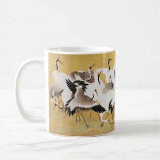 Caneca De Café Gruas Japonesas em Revoada Vintage Pássaro Rico Cl