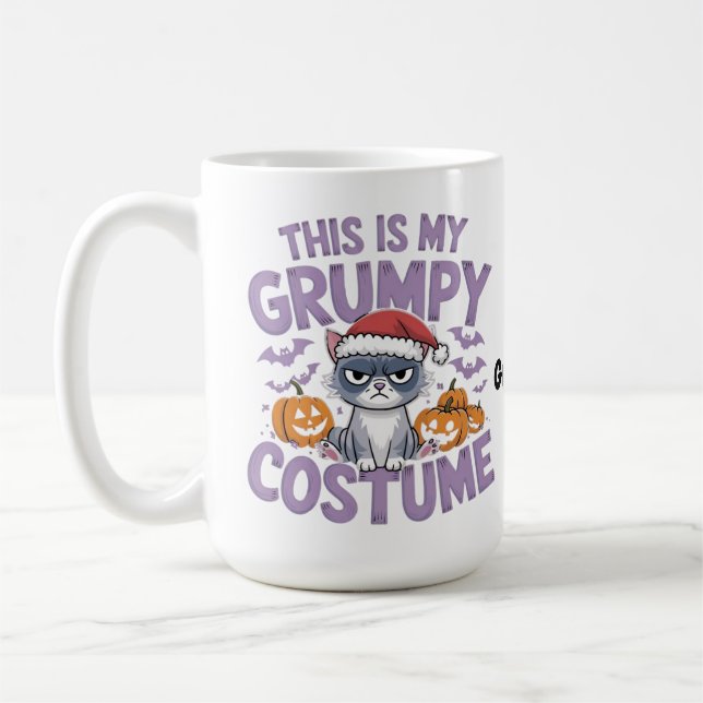 Caneca De Café Grumpy Cat Halloween Costume Funny Holiday Animal  (Esquerda)