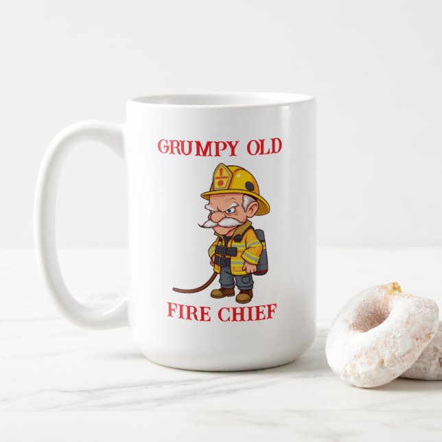 Caneca De Café Grumpy Old Fire (Com Donut)