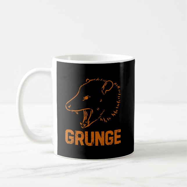 Caneca De Café Grunge com Gambá (Esquerda)