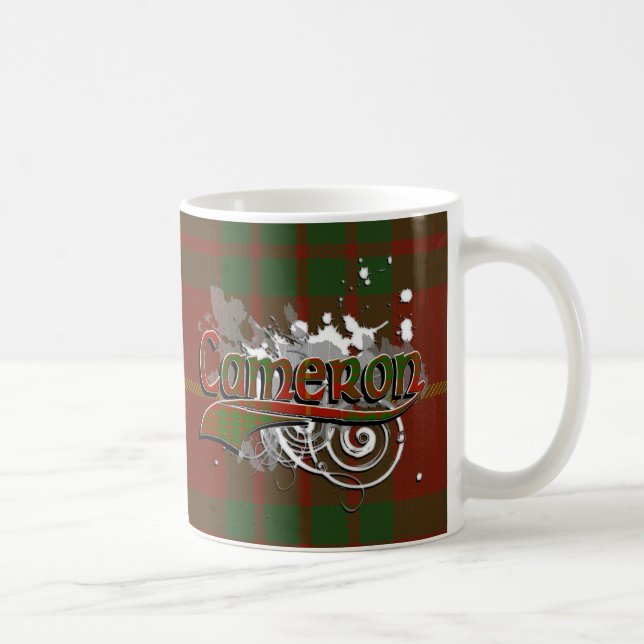 Caneca De Café Grunge do Tartan de Cameron (Direita)