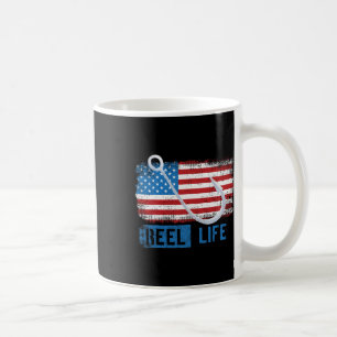 Caneca De Café Grunge Gráfico da Bandeira dos EUA Pescador 