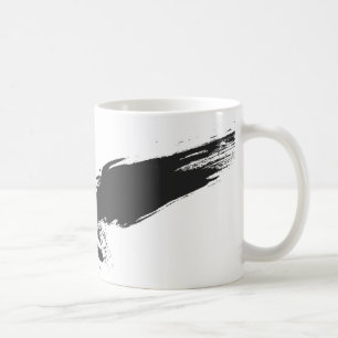 Caneca De Café grunge, preto, pássaro, hawk, raven, corvo, ilustr