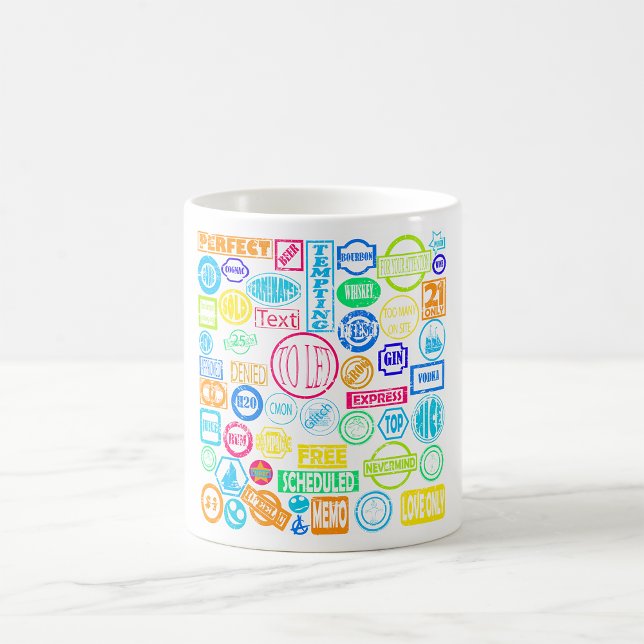 Caneca De Café Grunge Stamp Collection Mug (Criador carregado)