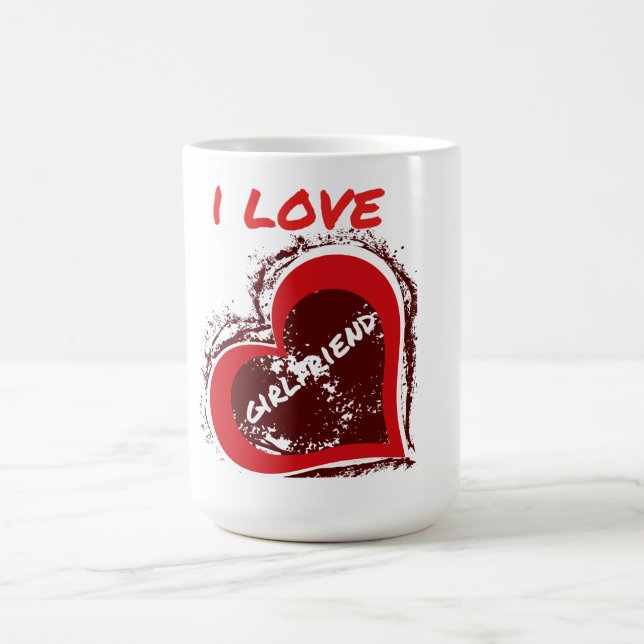 Caneca De Café Grunge Style I Love My Girlfriend Heart Design (Centro)