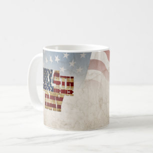 Caneca De Café Grunge USA julho 4º Gráfico de Independência