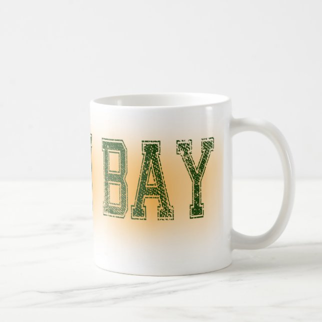 Caneca De Café Grunge verde e Dourado do Green Bay (Direita)