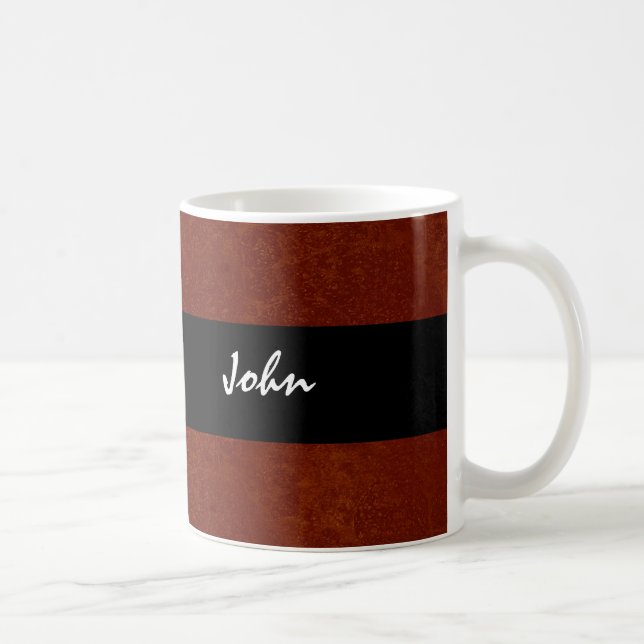Caneca De Café Grunge vermelho e preto JOHN conhecido feito sob (Direita)