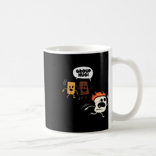 Caneca De Café Grupo de Acampamento Abraço Smores Funny Marshmall (Direita)