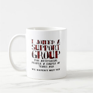 Caneca De Café Grupo de Apoio Anti-Social Funny Mug