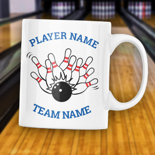Caneca De Café Grupo de boliches - Equipe de logotipo Strike e no