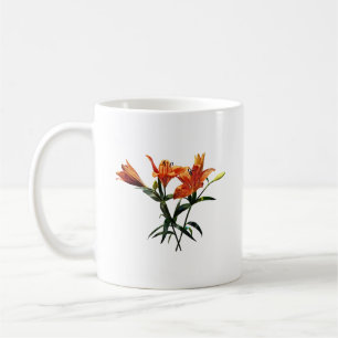 Caneca De Café Grupo de Lírios Laranja