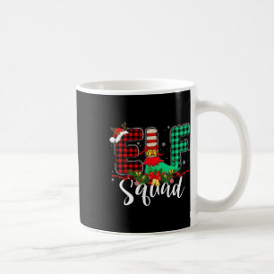 Caneca De Café Grupo Familiar De Natal Elf Quadrado Papais noeis 