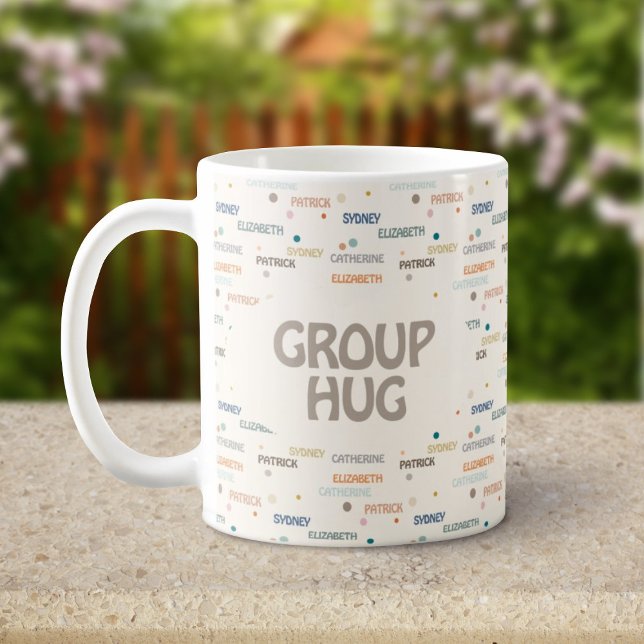 Caneca De Café Grupo Hug Múltiplos 3-4 Nomes Obtêm Boa Simpatia (Criador carregado)