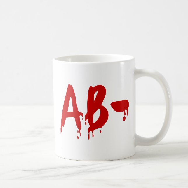 Caneca De Café Grupo Sanguíneo AB- Hospital #Horror Negativo (Direita)