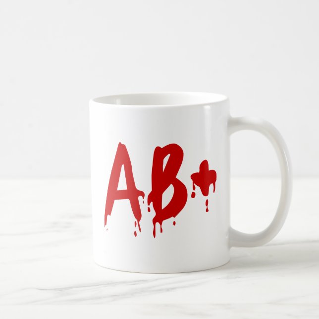 Caneca De Café Grupo Sanguíneo AB+ Hospital #Horror Positivo (Direita)