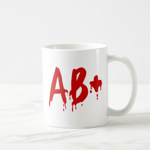 Caneca De Café Grupo Sanguíneo AB+ Positivo #Hospital do Horror