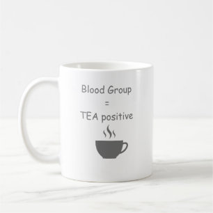 Caneca De Café Grupo Sanguíneo=Chá Amante do Chá Divertido