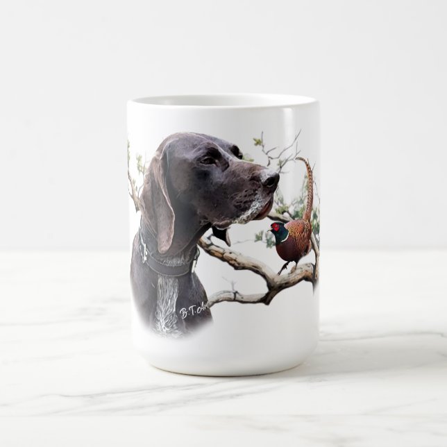 Caneca De Café GSP Hunting Art – Precision, Passion, and Pheasant (Centro)