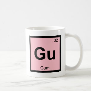Caneca De Café Gu - Química do Chiclete Símbolo da Tabela Periódi