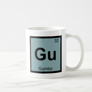 Caneca De Café Gu - Símbolo da Tabela Periódica Química Gumbo