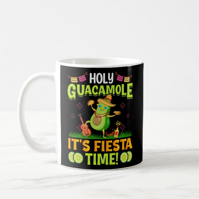 Caneca De Café Guacamole Cinco De Mayo T Shirt Design (Esquerda)