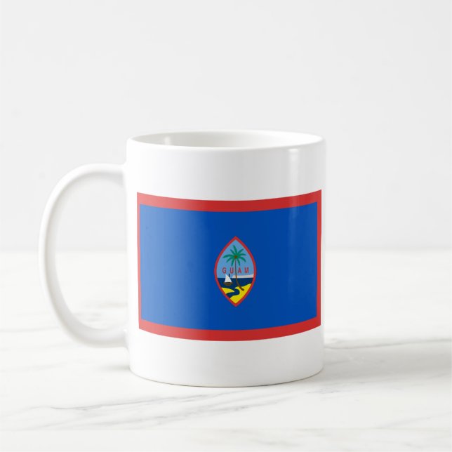 Caneca De Café Guam Flag ~ Map Mug (Esquerda)