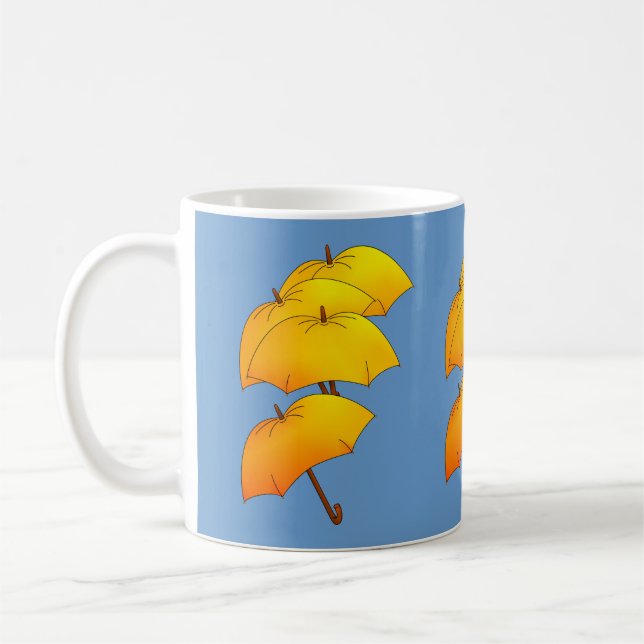 Caneca De Café Guarda-chuva amarela flutuante (Esquerda)