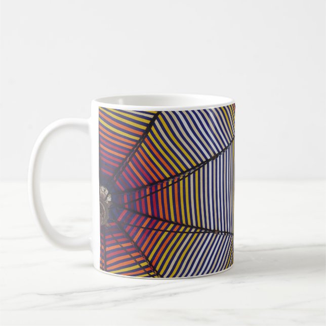 Caneca De Café Guarda-chuva azul e multicolorido (Esquerda)