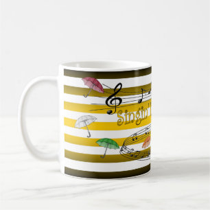Caneca De Café Guarda-chuvas Coloridas ~ Singin' Na Chuva ~ Music
