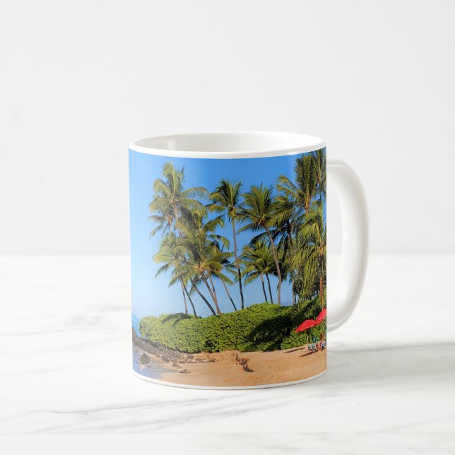 Caneca De Café Guarda-chuvas da praia Maui (Frente Esquerda)