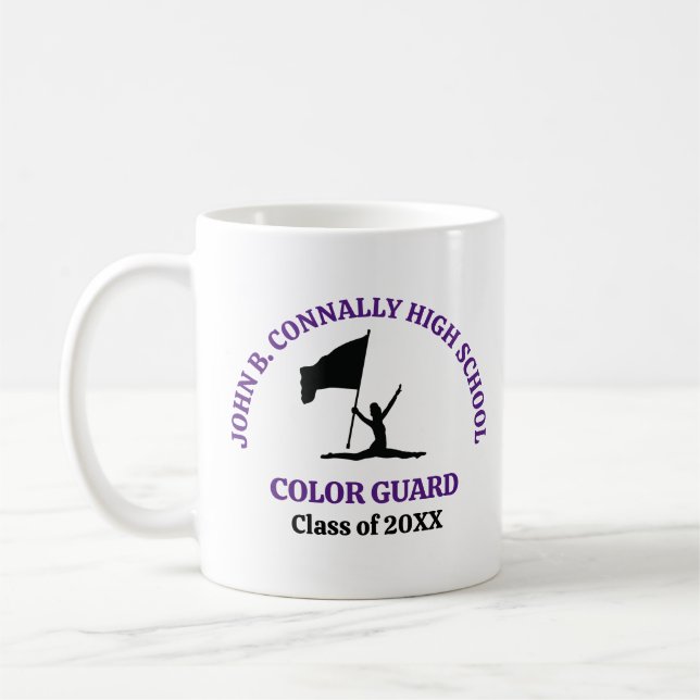 Caneca De Café Guarda de Cores da Purple High School Personalizad (Esquerda)