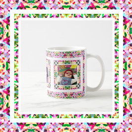 Caneca De Café Guarda-Mãe de Dia Verde Cor-de-Rosa Personalizada