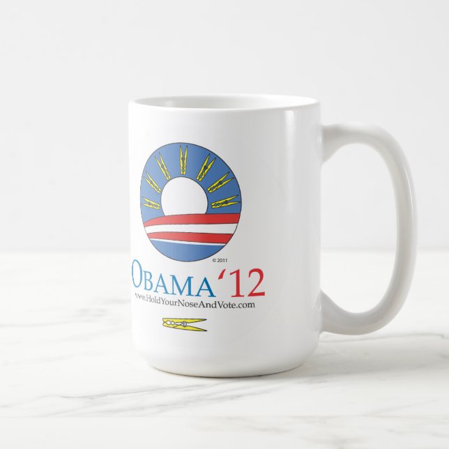 Caneca De Café Guardare seu nariz e vote Obama 2012 (Direita)