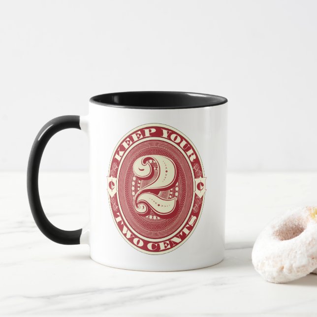 Caneca De Café — Guarde Seus Dois Centavos (Com Donut)