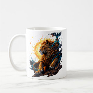 Caneca De Café Guardião do Limiar Solar – Leão do Equilíbrio