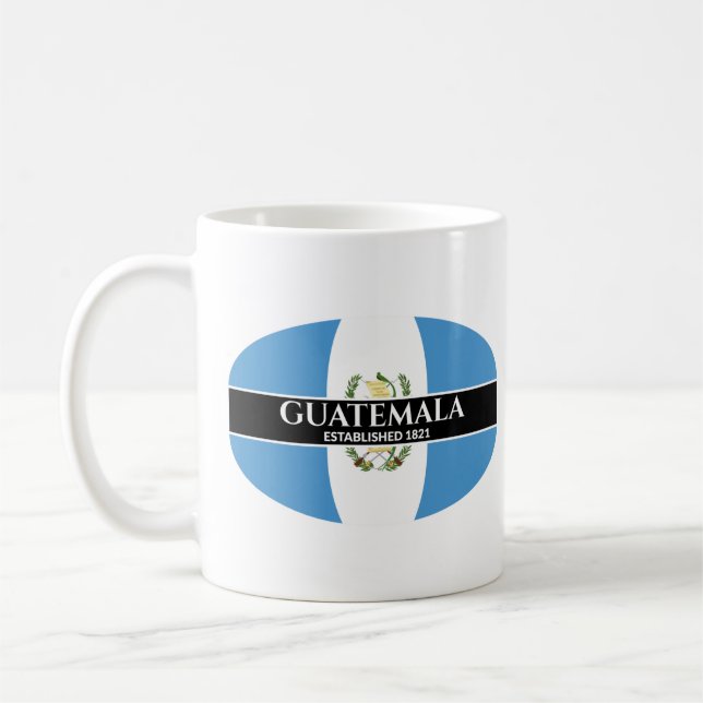 Caneca De Café Guatemala estabeleceu Sinalizador de Nação de Text (Esquerda)