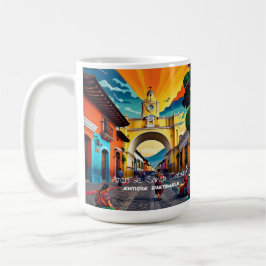 Caneca De Café Guatemala | Viagem Vintage Retro Personalizado