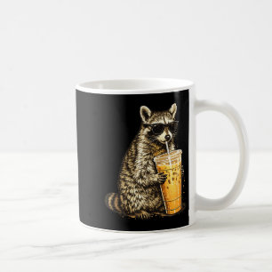 Caneca De Café Guaxinim bebendo café gelado meme engraçado de ani