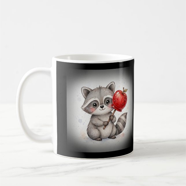 Caneca De Café Guaxinim com Maçã Doce de Halloween (Esquerda)