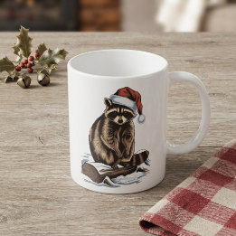 Caneca De Café Guaxinim de Natal