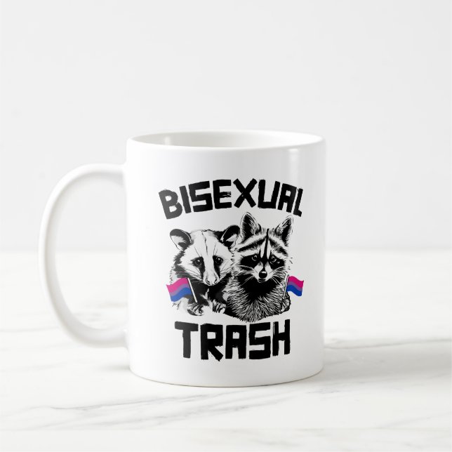 Caneca De Café Guaxinim e Gambá Lixo Bissexuais (Esquerda)
