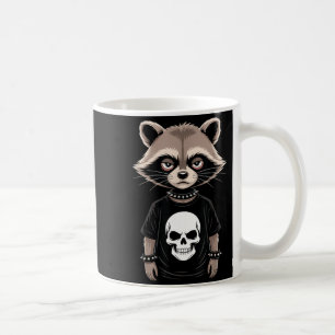 Caneca De Café Guaxinim Emo Escuro Com Estilo Punk Caveira Altern