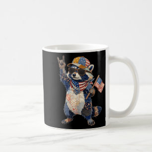 Caneca De Café Guaxinim engraçado bandeira dos EUA patriótico ani
