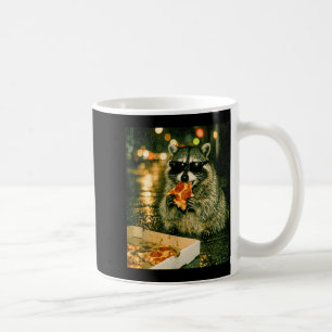Caneca De Café Guaxinim engraçado comendo pizza meme de animal pa