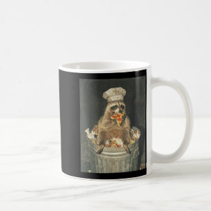 Caneca De Café Guaxinim engraçado retrô comendo pizza no lixo