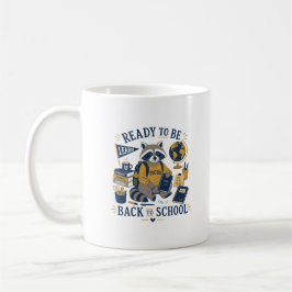 Caneca De Café Guaxinim Estético Vintage de Volta às Aulas