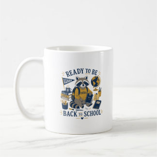 Caneca De Café Guaxinim Estético Vintage de Volta às Aulas
